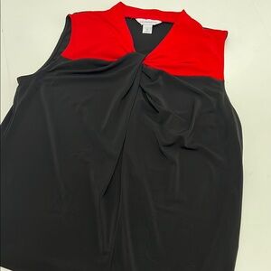 Liz Claiborne Red and Black Sleeveless Top